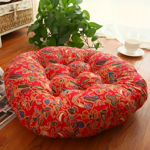 Round Floor Cushion Pillow - 100% Polyester Thickened Tatami Yoga Mat for Meditation, Machine Washable Seat Cushion for Living Room Bedroom Decor